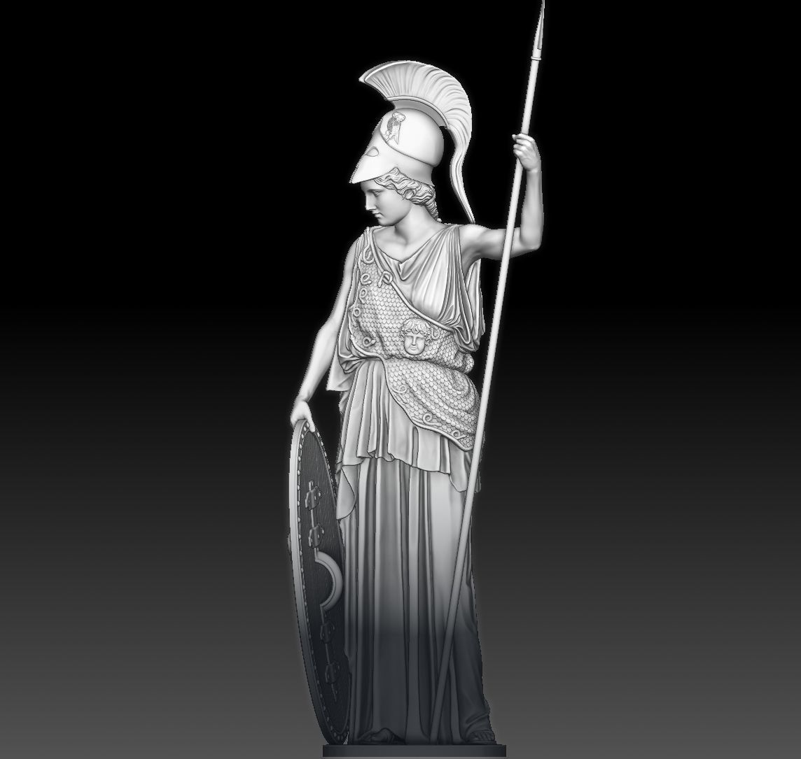 Athena goddess 3D print model_13