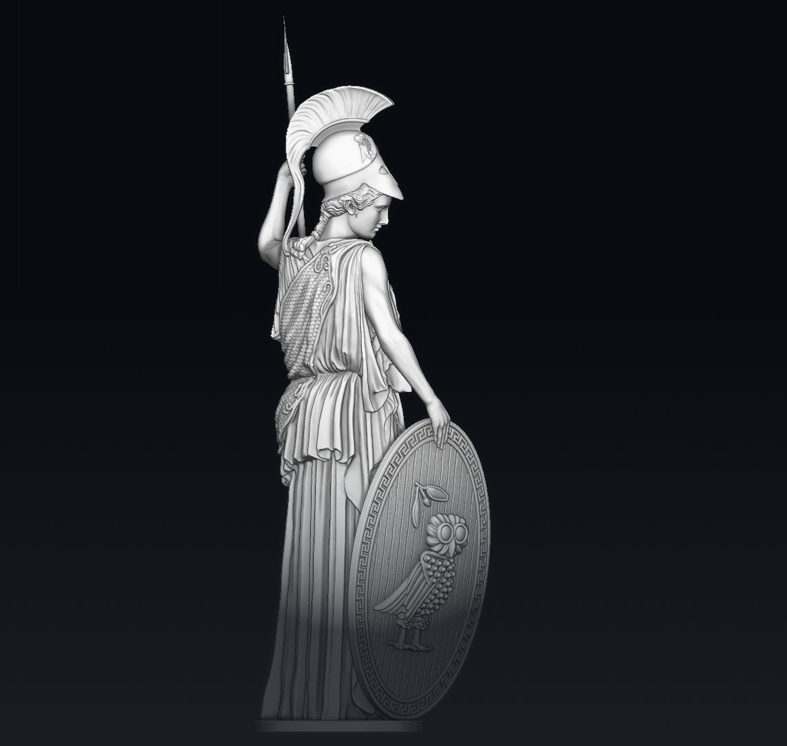 Athena goddess 3D print model_12