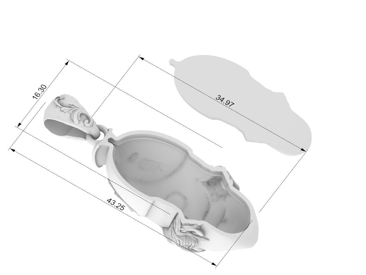 athena goddess pendant 3D print model_5