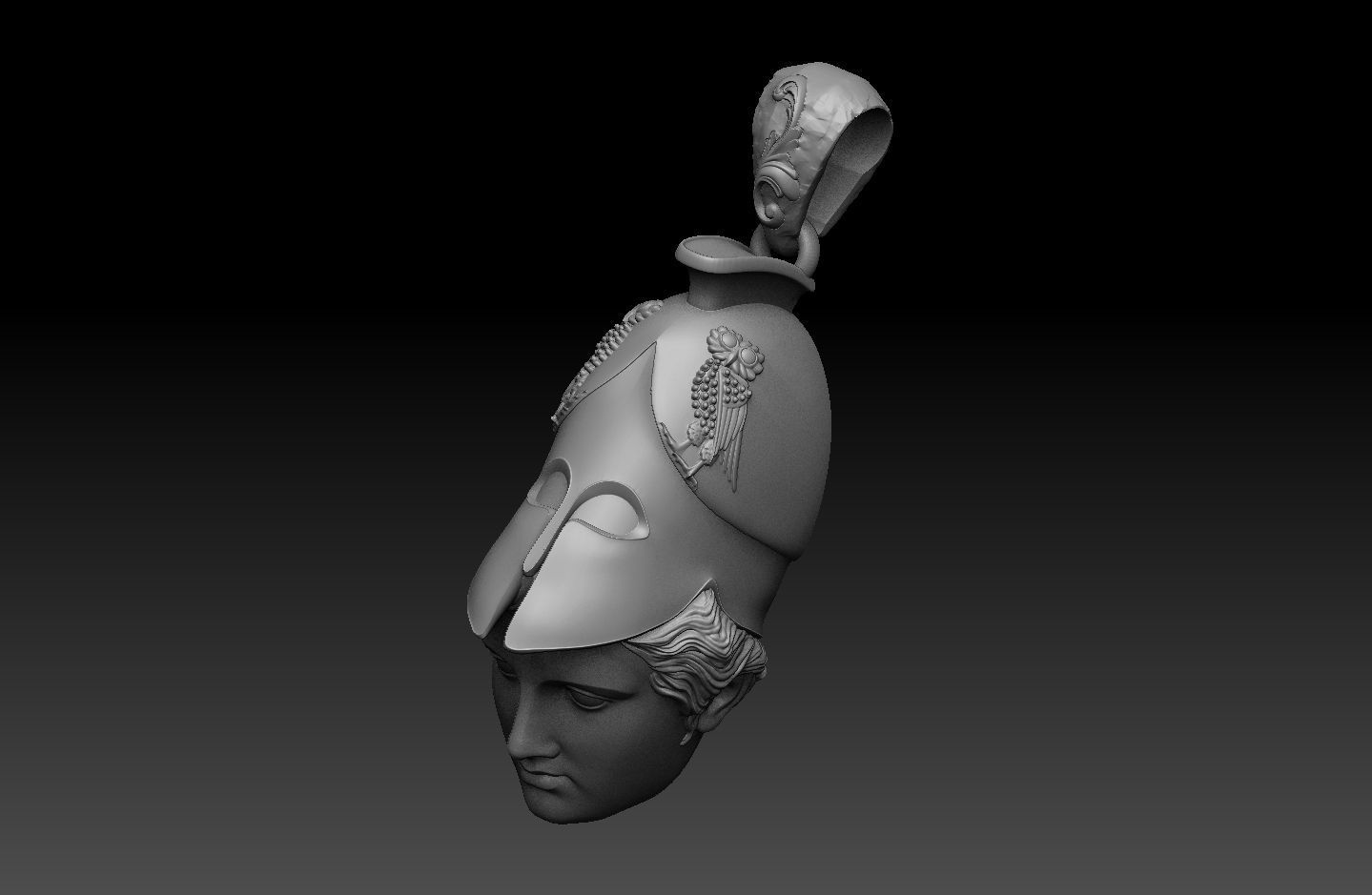 athena goddess pendant 3D print model_9