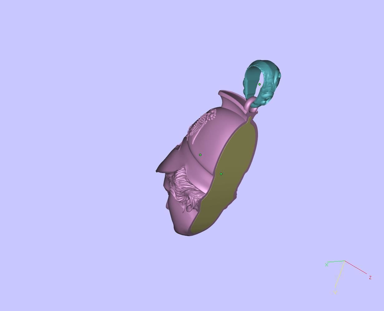 athena goddess pendant 3D print model_10