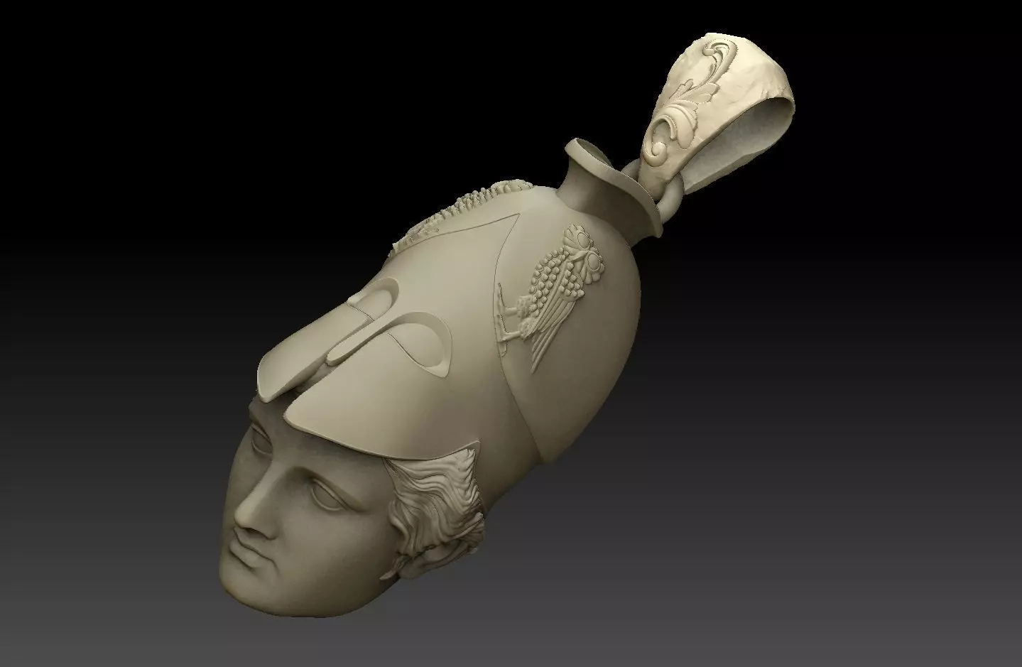 athena goddess pendant 3D print model_0