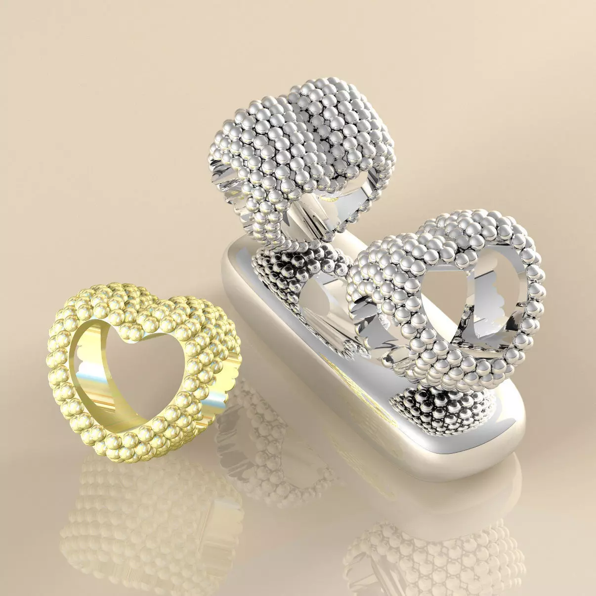 Berloque Coracao de Bolinhas Martell 20037 3D print model_0