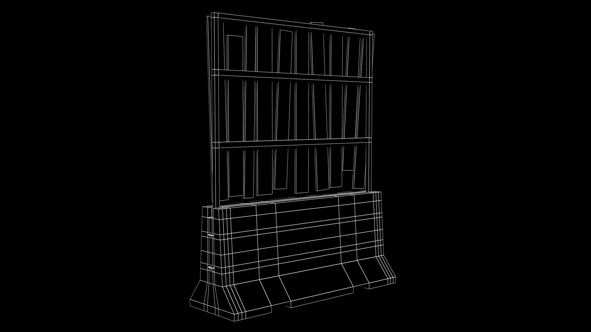 Concrete Barrier Low-poly 3D model_9