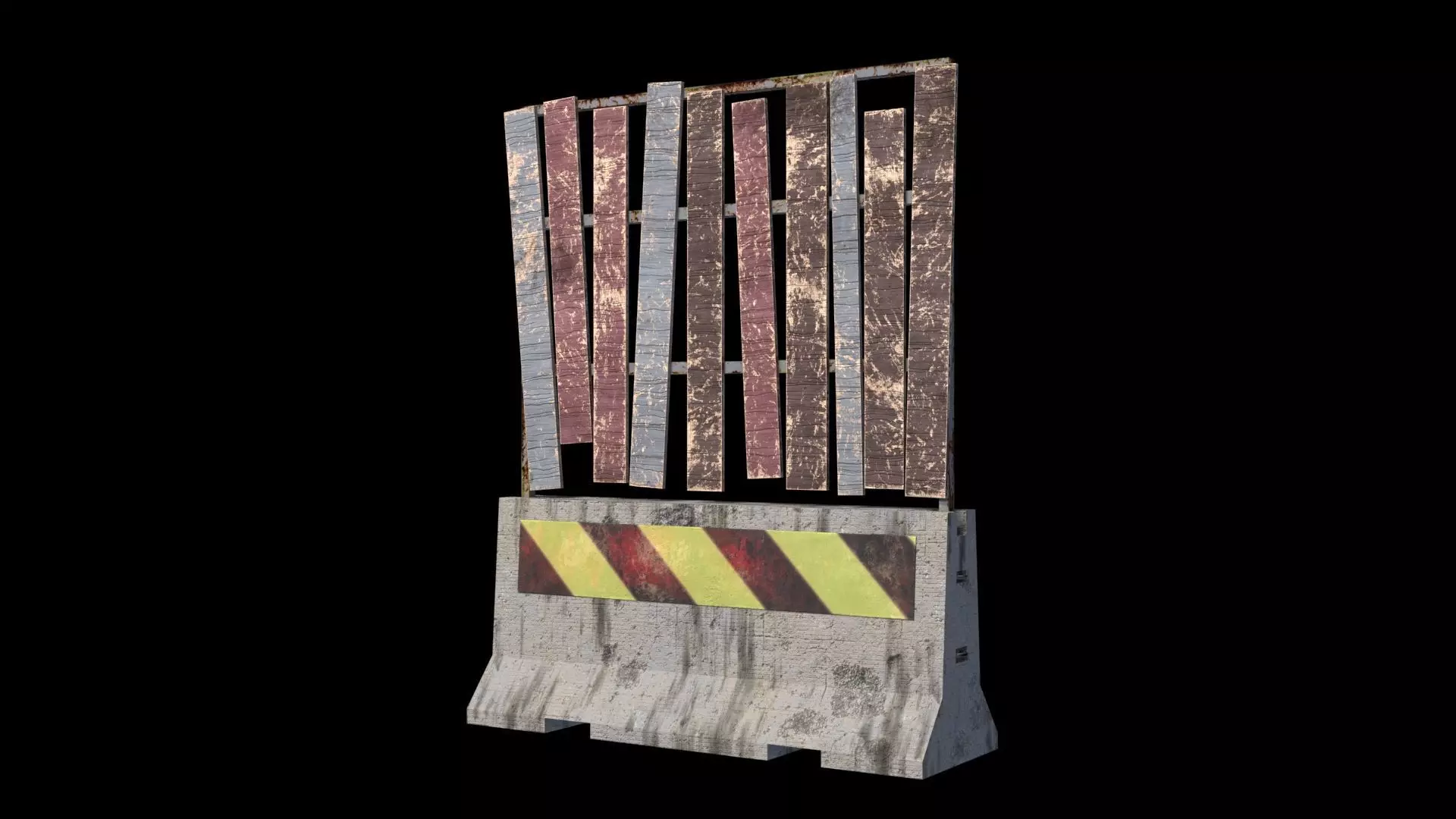 Concrete Barrier Low-poly 3D model_0