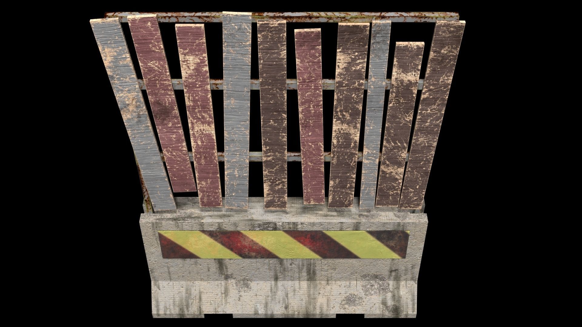 Concrete Barrier Low-poly 3D model_2