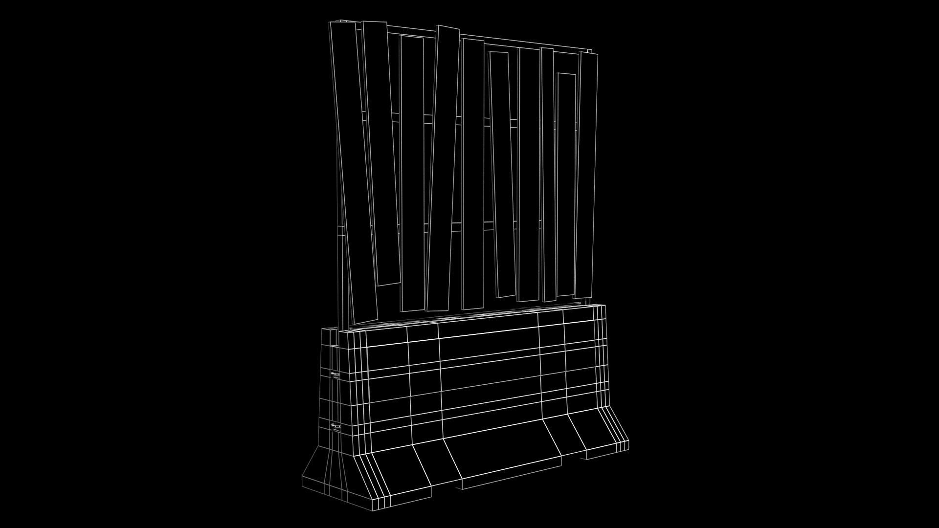 Concrete Barrier Low-poly 3D model_8