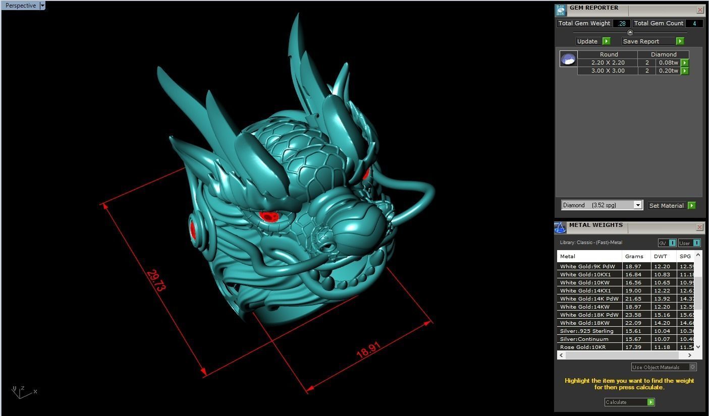 Dragon Ring - Dragon Head Ring - Mens Ring - N442 3D print model_7