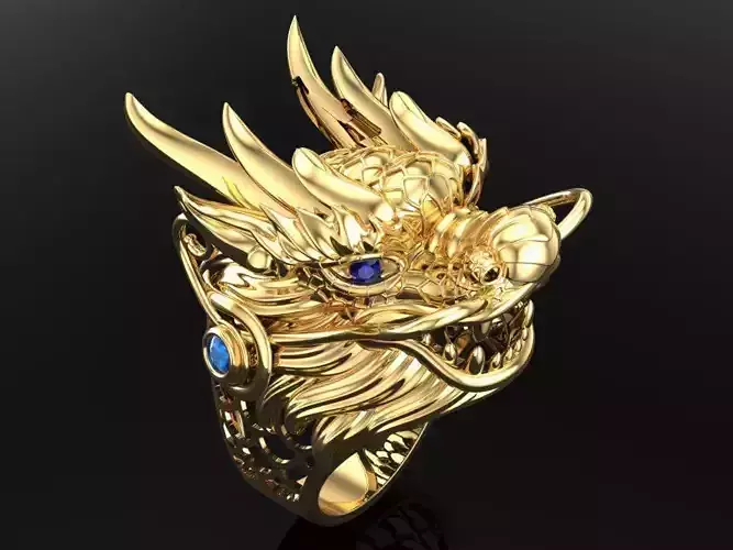 Dragon Ring - Dragon Head Ring - Mens Ring - N442