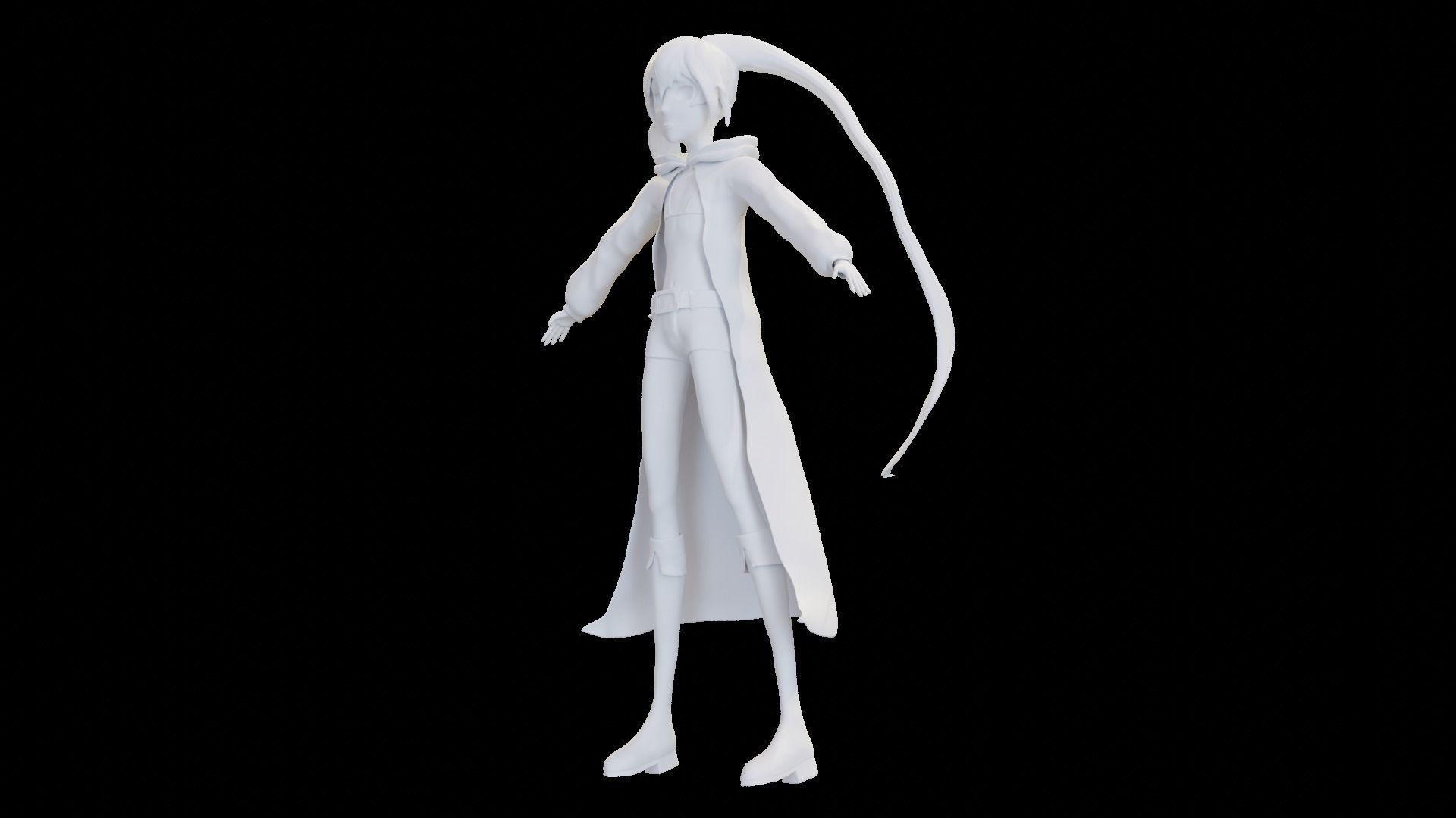 Black Rock Shooter-Anime Character Rigged  Low-poly 3D model_45