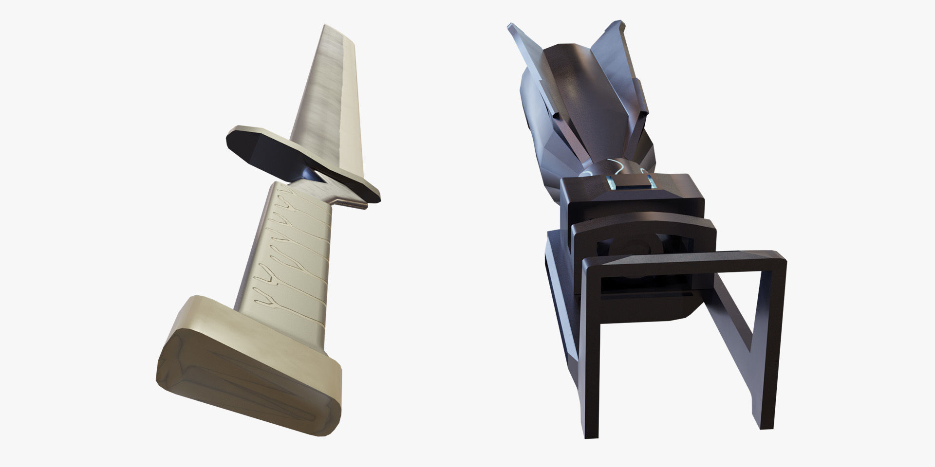 Black Rock Shooter-Anime Character Rigged  Low-poly 3D model_18