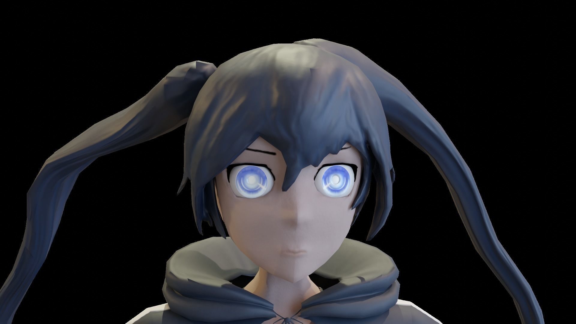 Black Rock Shooter-Anime Character Rigged  Low-poly 3D model_30