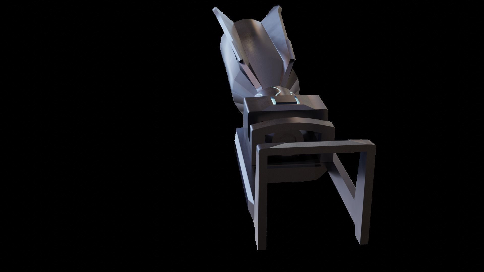 Black Rock Shooter-Anime Character Rigged  Low-poly 3D model_40