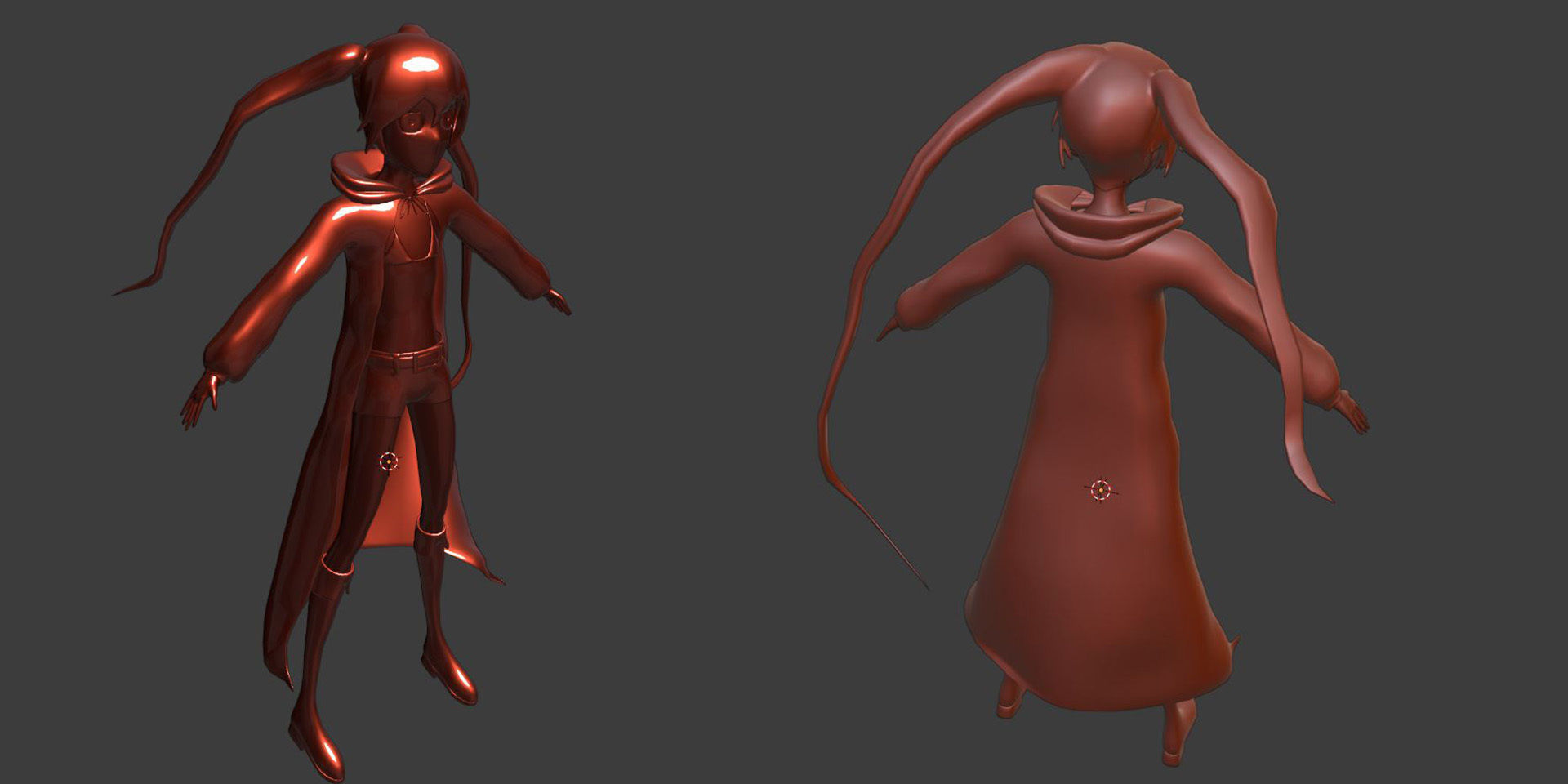 Black Rock Shooter-Anime Character Rigged  Low-poly 3D model_25