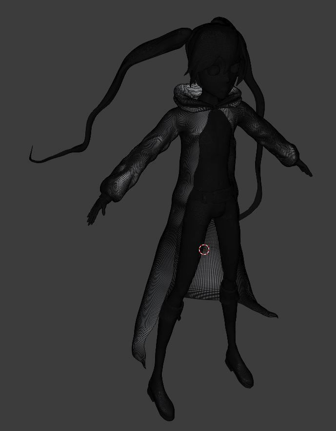 Black Rock Shooter-Anime Character Rigged  Low-poly 3D model_46