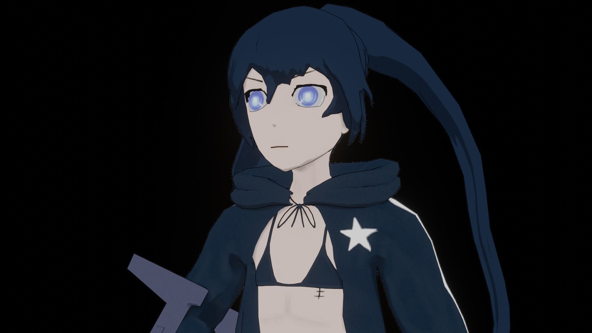 Black Rock Shooter-Anime Character Rigged  Low-poly 3D model_69