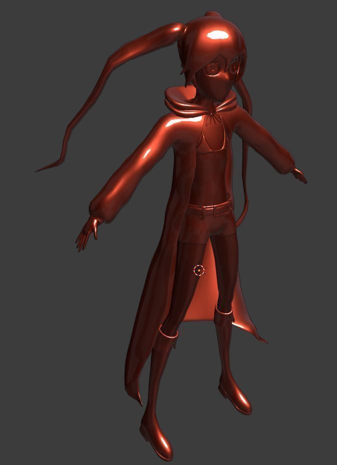 Black Rock Shooter-Anime Character Rigged  Low-poly 3D model_50