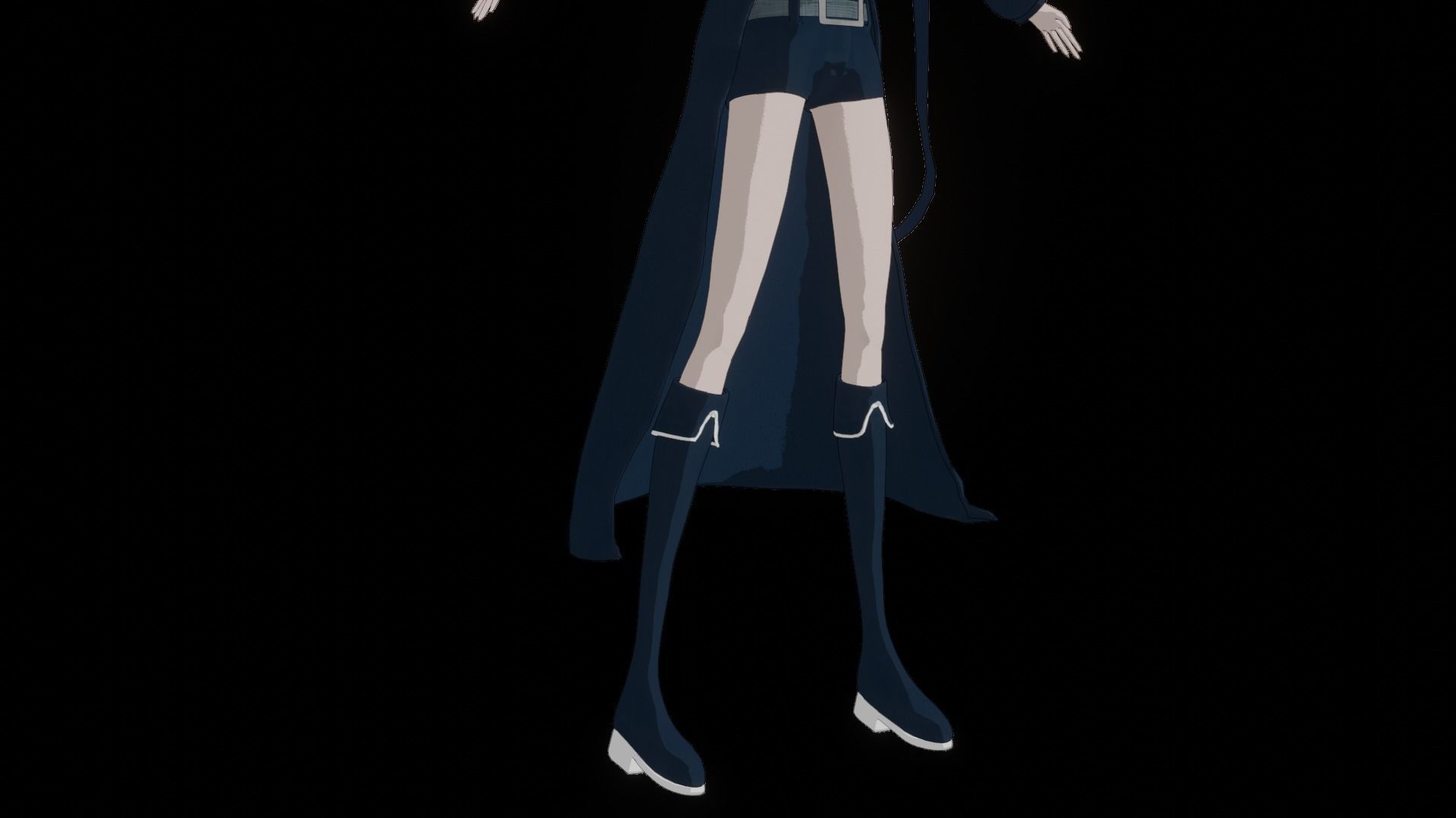Black Rock Shooter-Anime Character Rigged  Low-poly 3D model_59