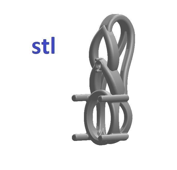 Pendant oval sapphire gold 3D print model_7