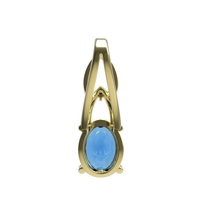 Pendant oval sapphire gold 3D print model_6