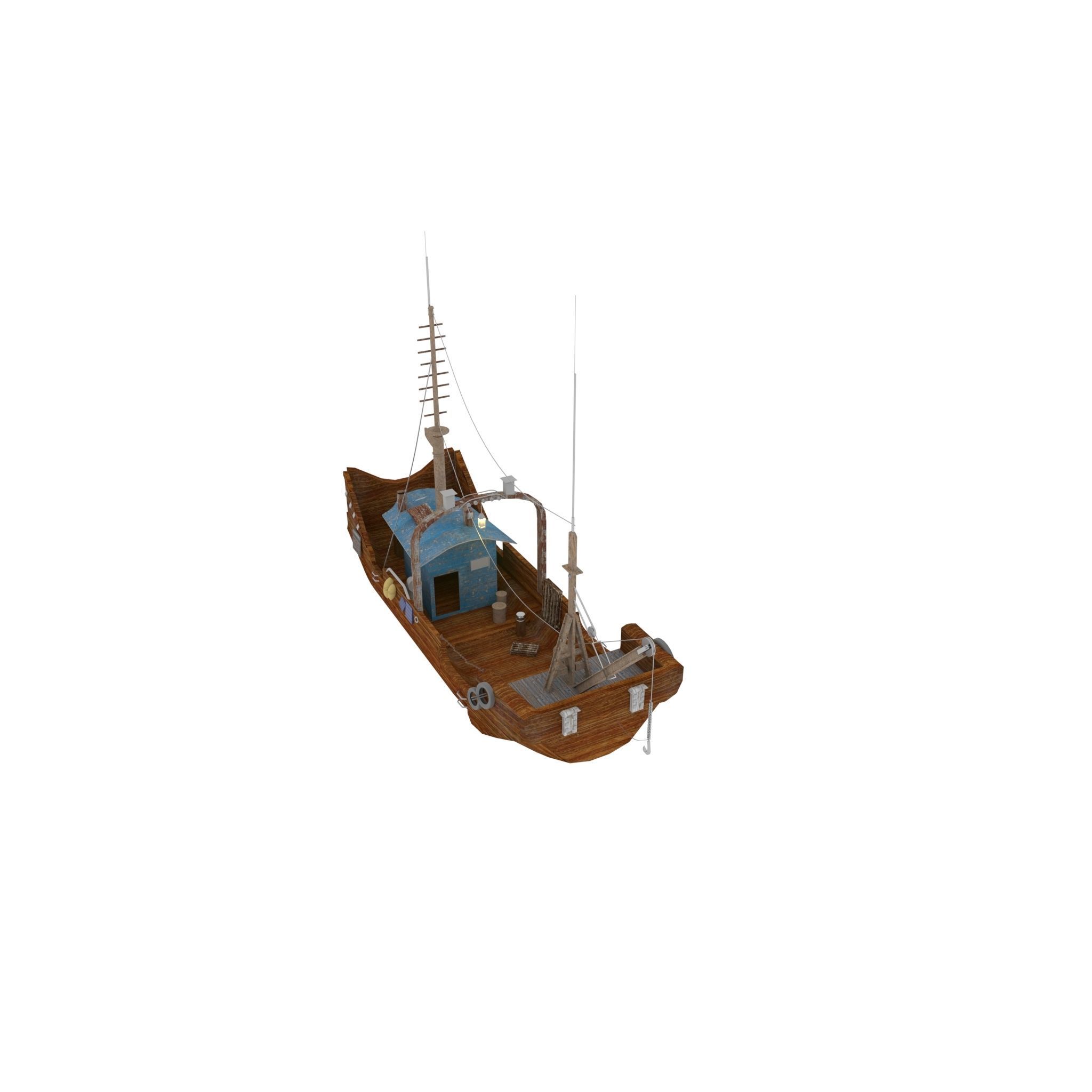 Cargo Ship 3D Model Low-poly 3D model_1
