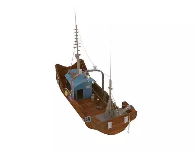 Cargo Ship 3D Model Low-poly 3D model