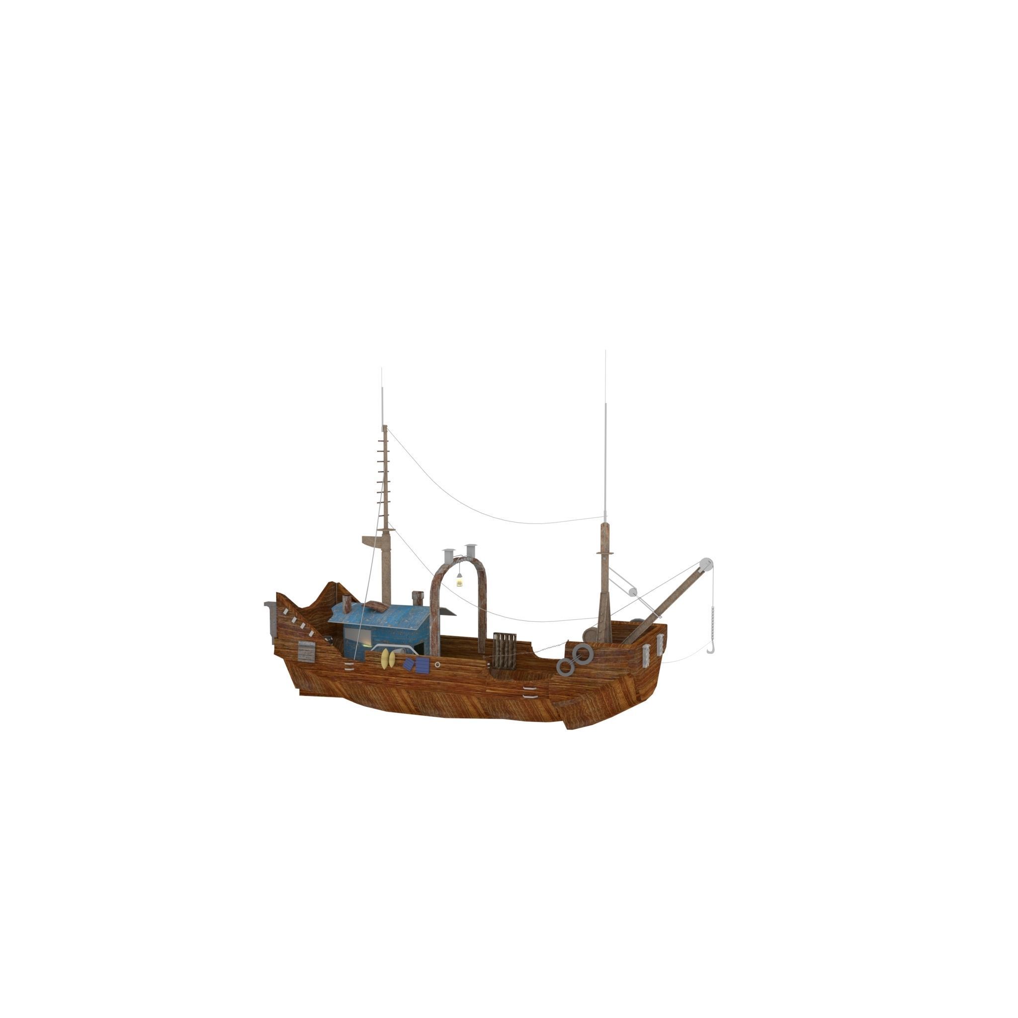 Cargo Ship 3D Model Low-poly 3D model_3