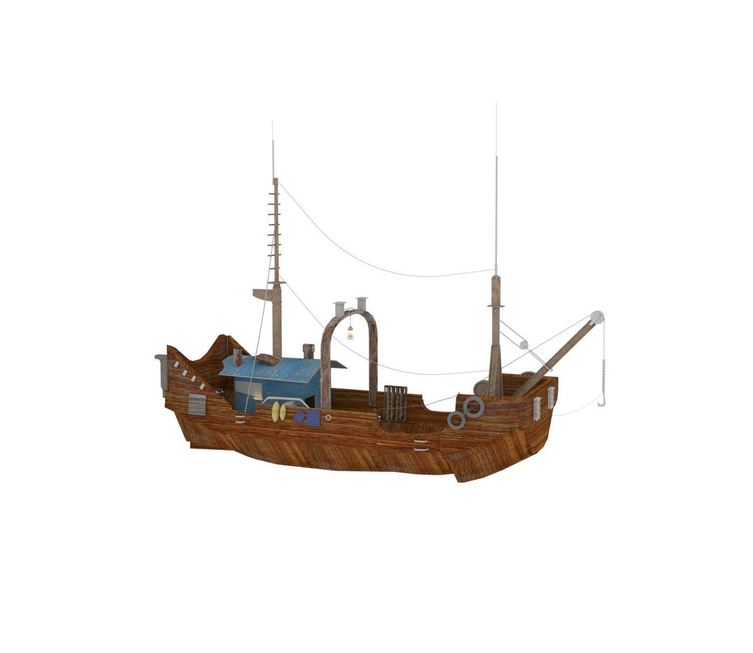 Cargo Ship 3D Model Low-poly 3D model_2