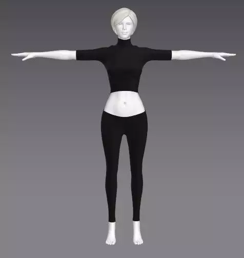 Woman Clothing T-Pose 421 Low-poly 3D model