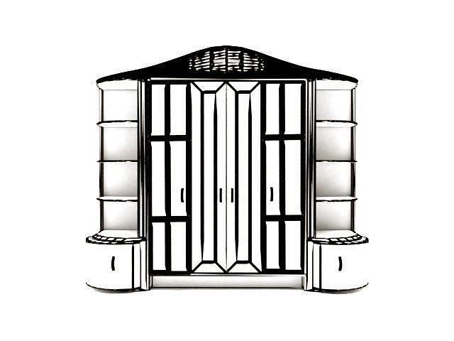 Cupboard wardrobe with doors and drawers 3D print model