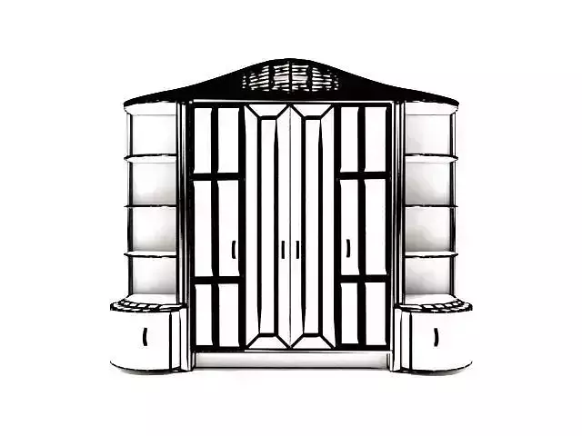 Cupboard wardrobe with doors and drawers 3D print model