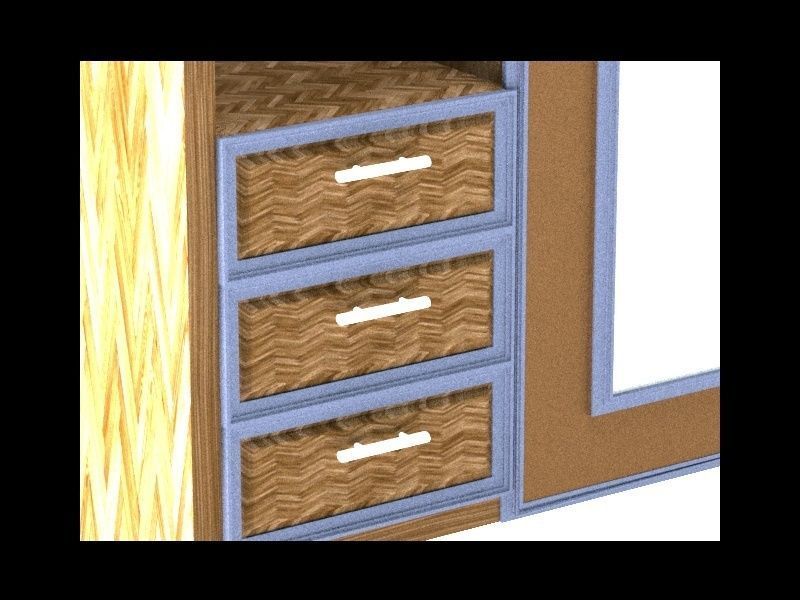 Cupboard wardrobe with doors and drawers 3D print model_5