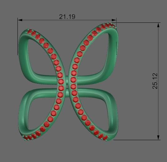 butterfly ring 3D print model_1