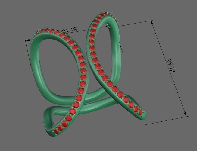 butterfly ring 3D print model_4