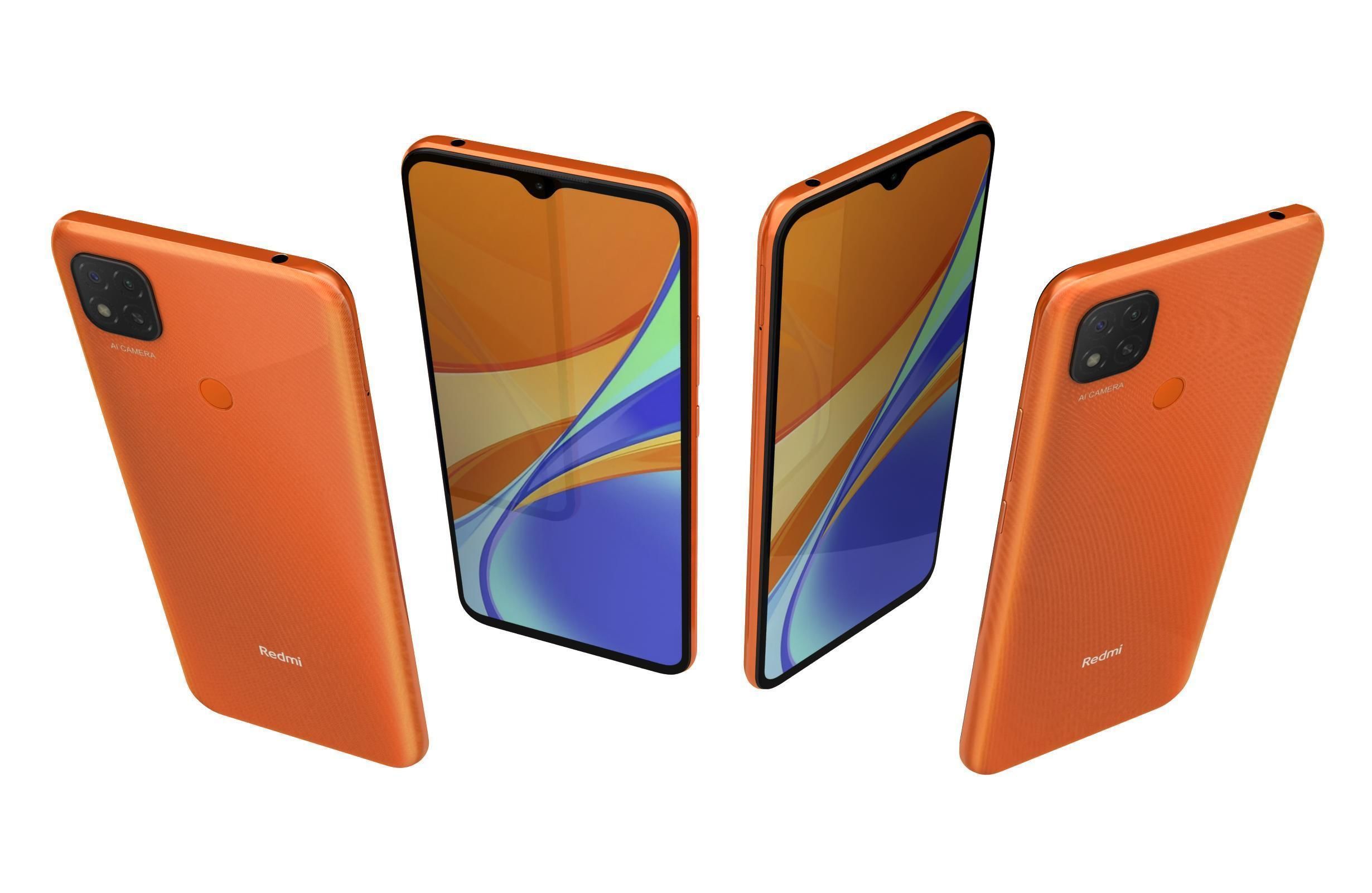 Xiaomi Redmi 9C Sunrise Orange 3D model_4