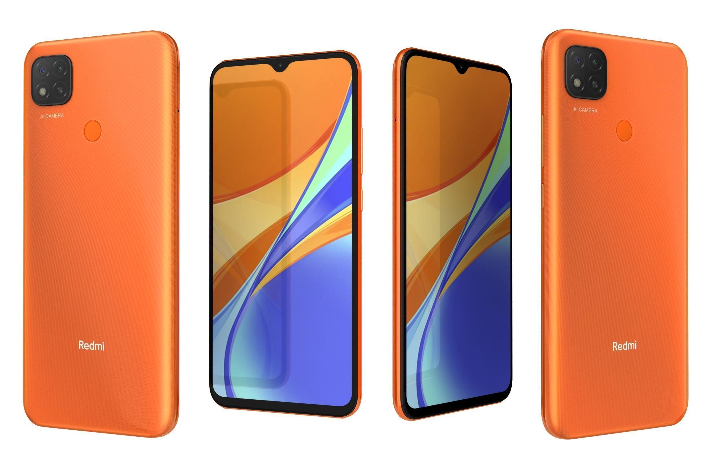 Xiaomi Redmi 9C Sunrise Orange 3D model_3