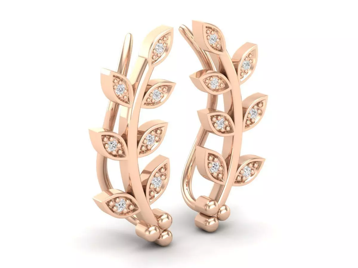 Diamond climber-earrings for woman 3D print model