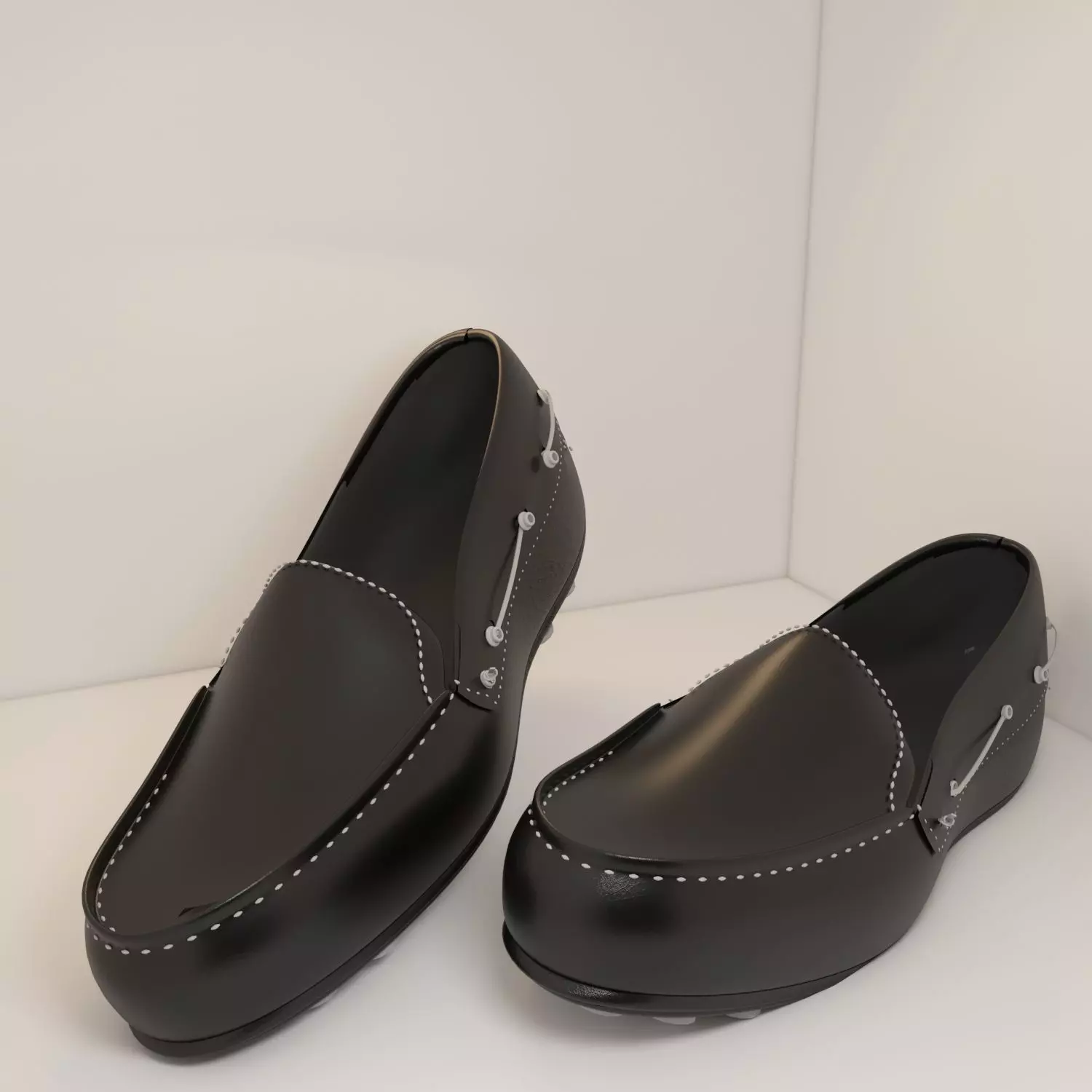 shoes pair of loafers 3D model_0