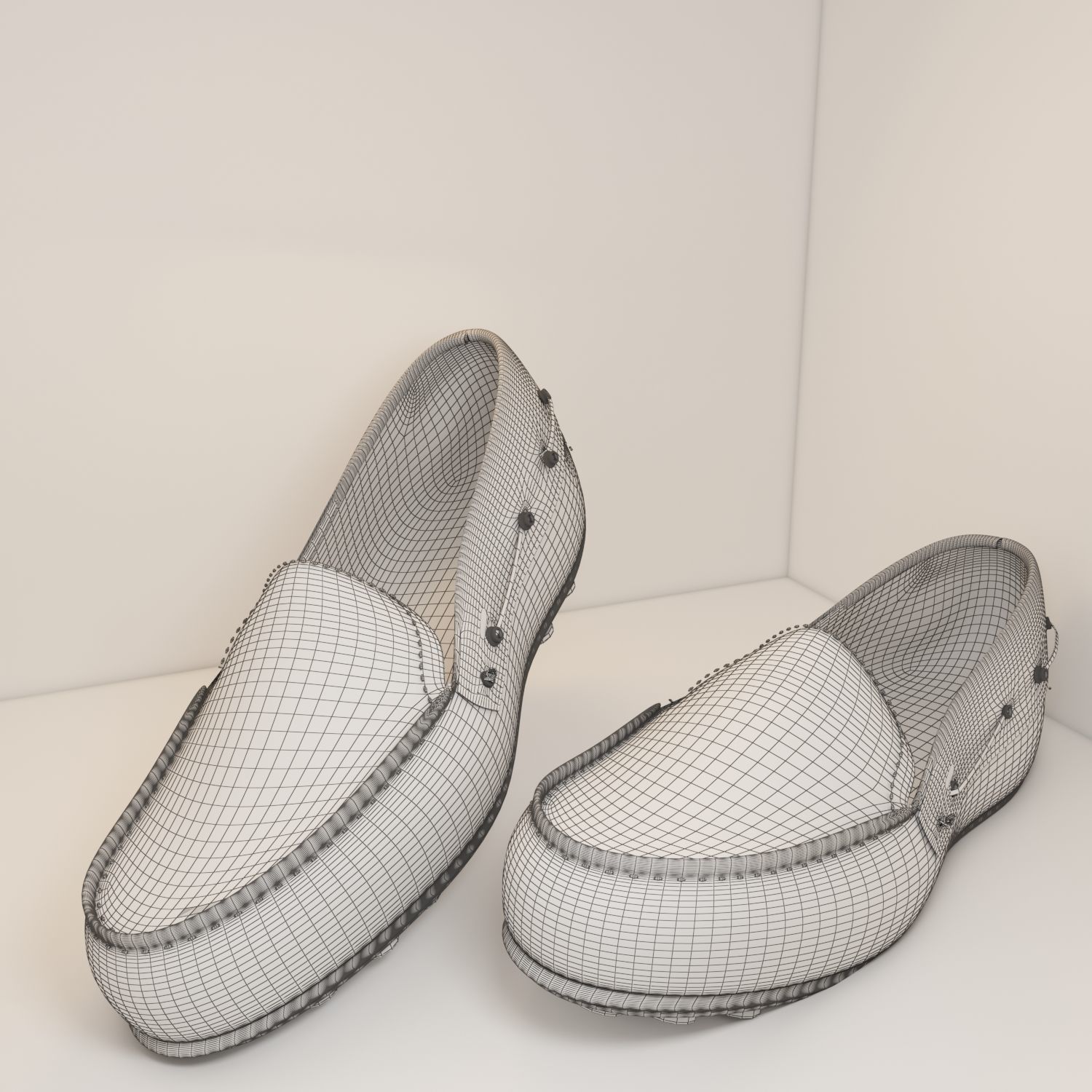 shoes pair of loafers 3D model_1