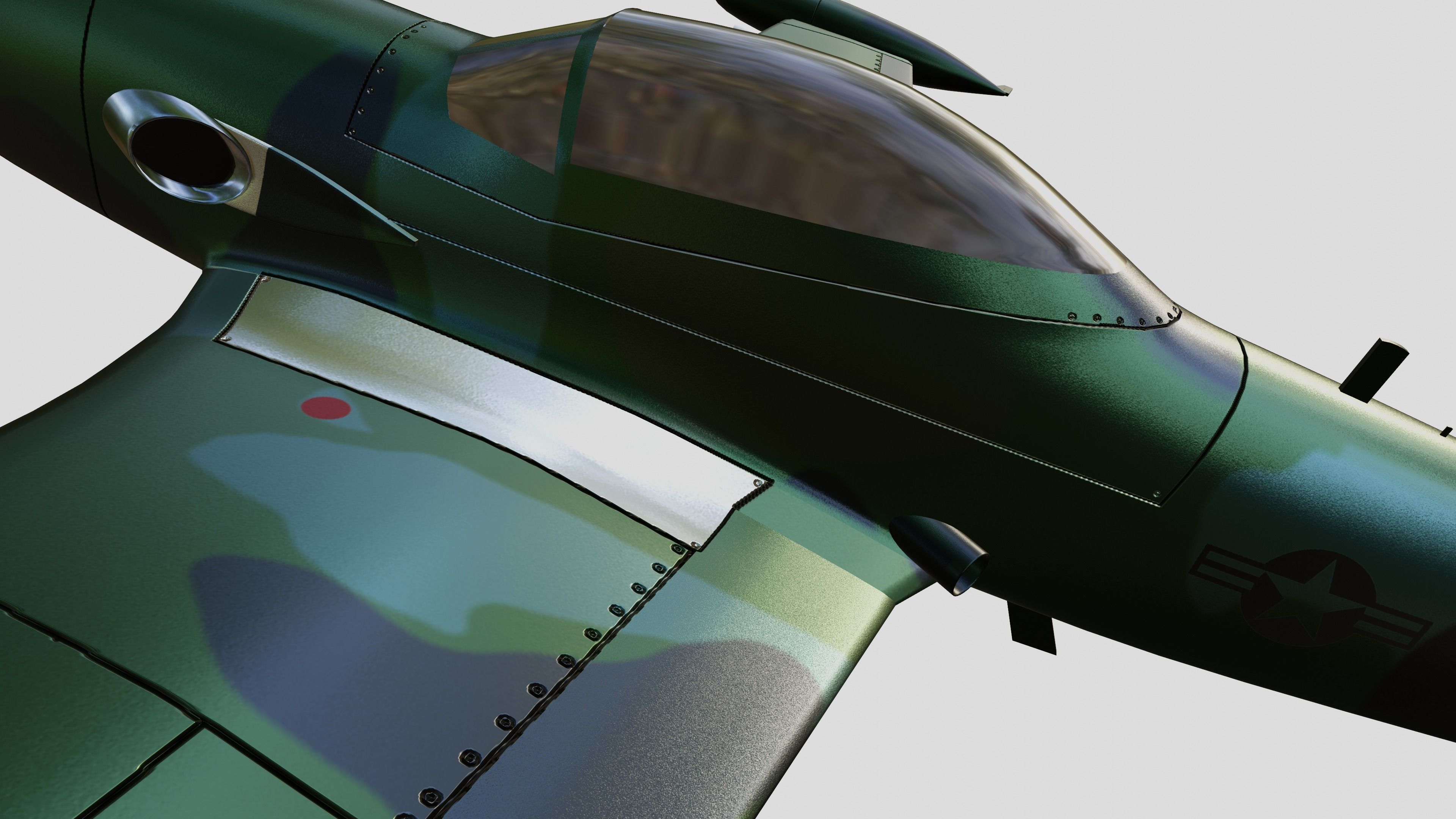 Piper PA-48 Enforcer - That BADASS MUSTANG  - Low-poly 3D model_16