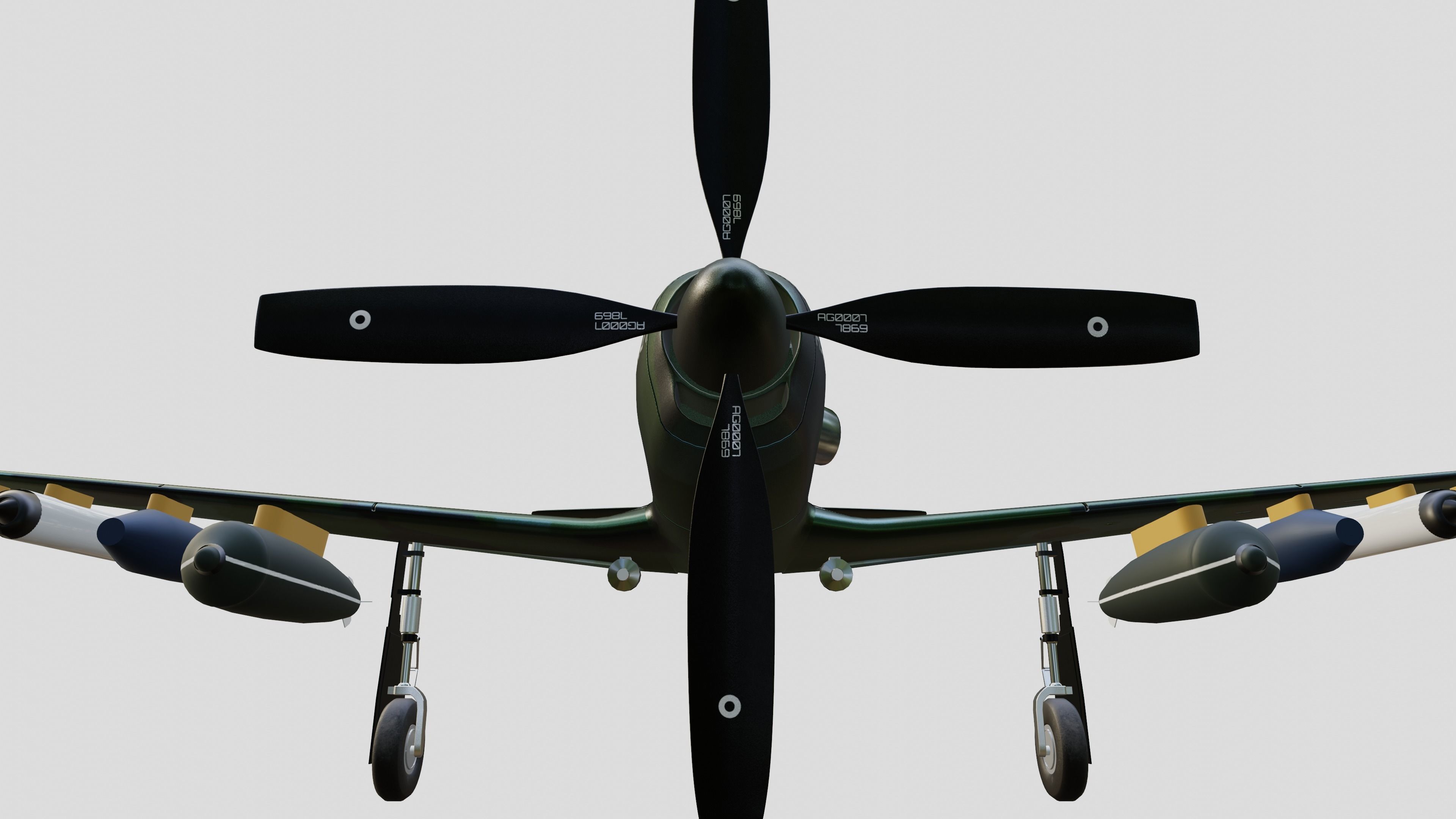 Piper PA-48 Enforcer - That BADASS MUSTANG  - Low-poly 3D model_10