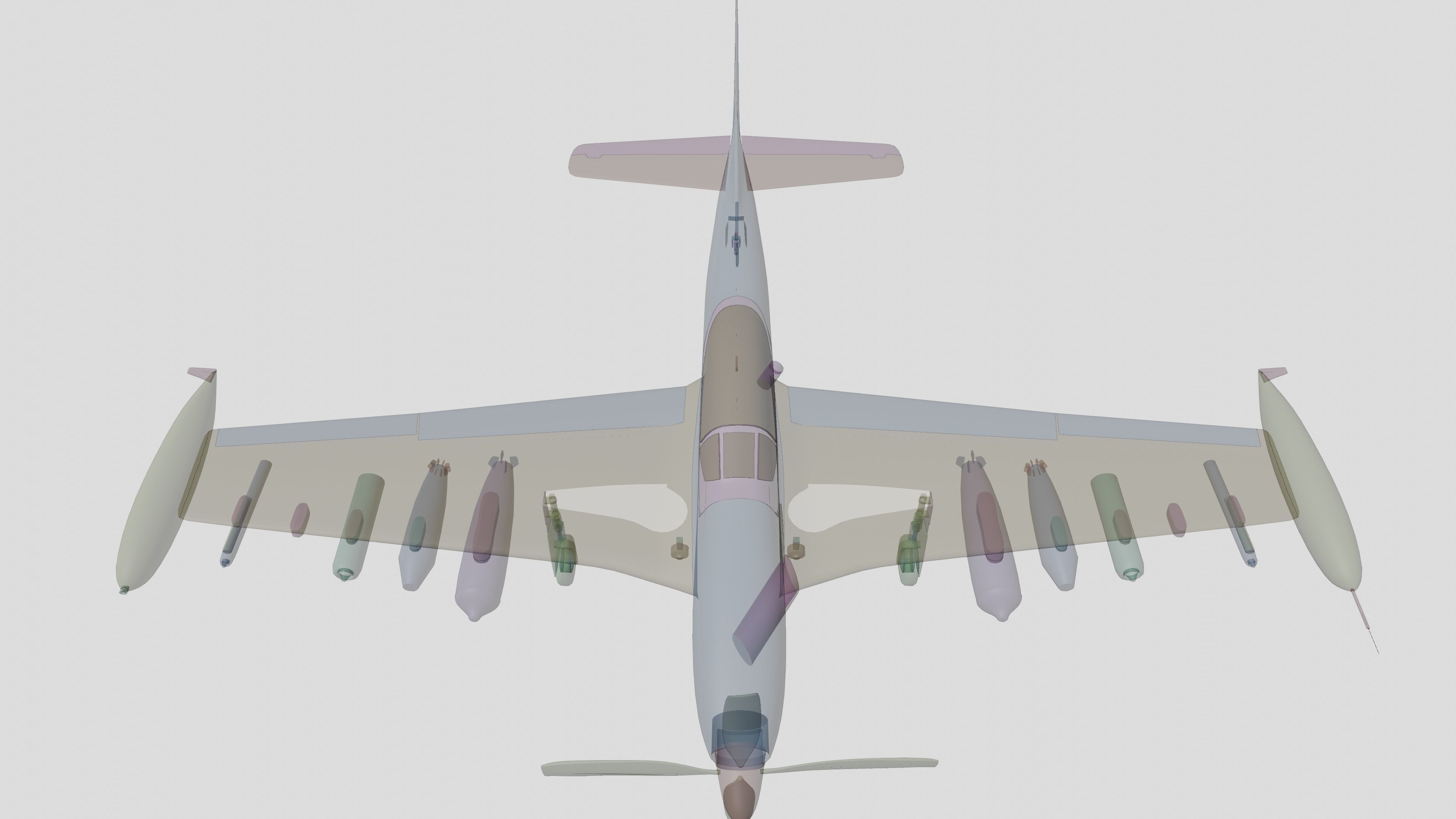 Piper PA-48 Enforcer - That BADASS MUSTANG  - Low-poly 3D model_27