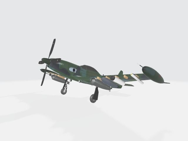 Piper PA-48 Enforcer - That BADASS MUSTANG  - Low-poly 3D model_25