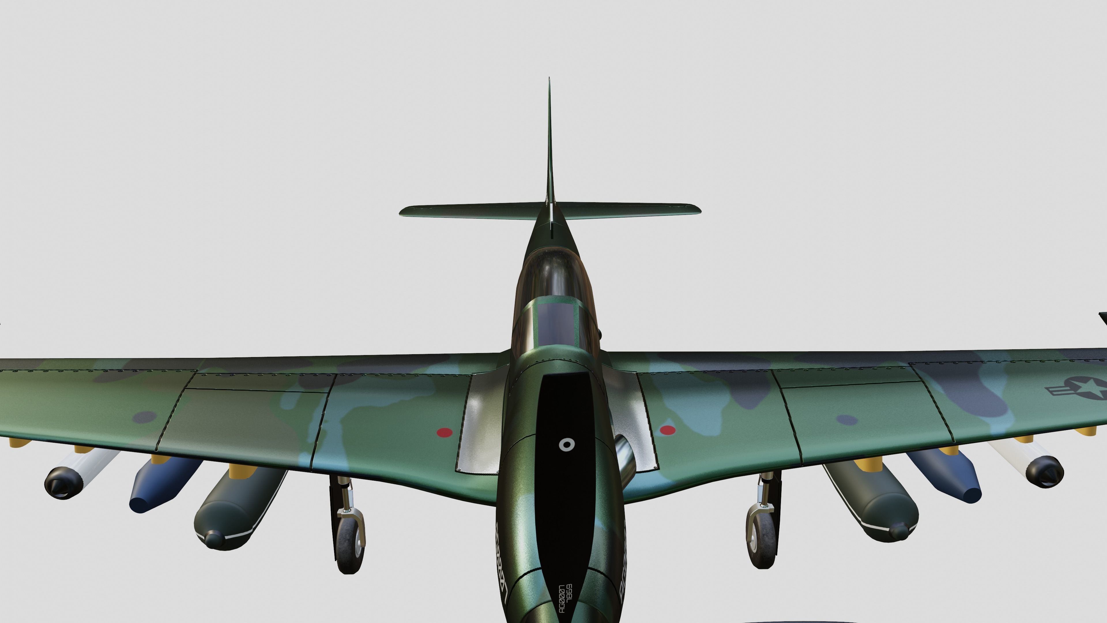 Piper PA-48 Enforcer - That BADASS MUSTANG  - Low-poly 3D model_11