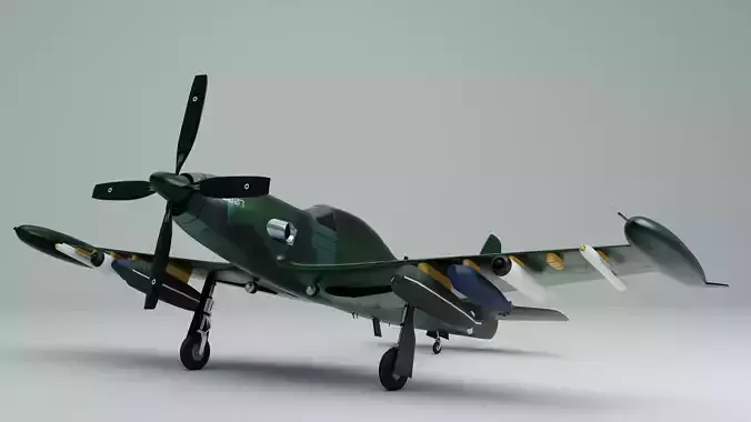 Piper PA-48 Enforcer - That BADASS MUSTANG  - Low-poly 3D model