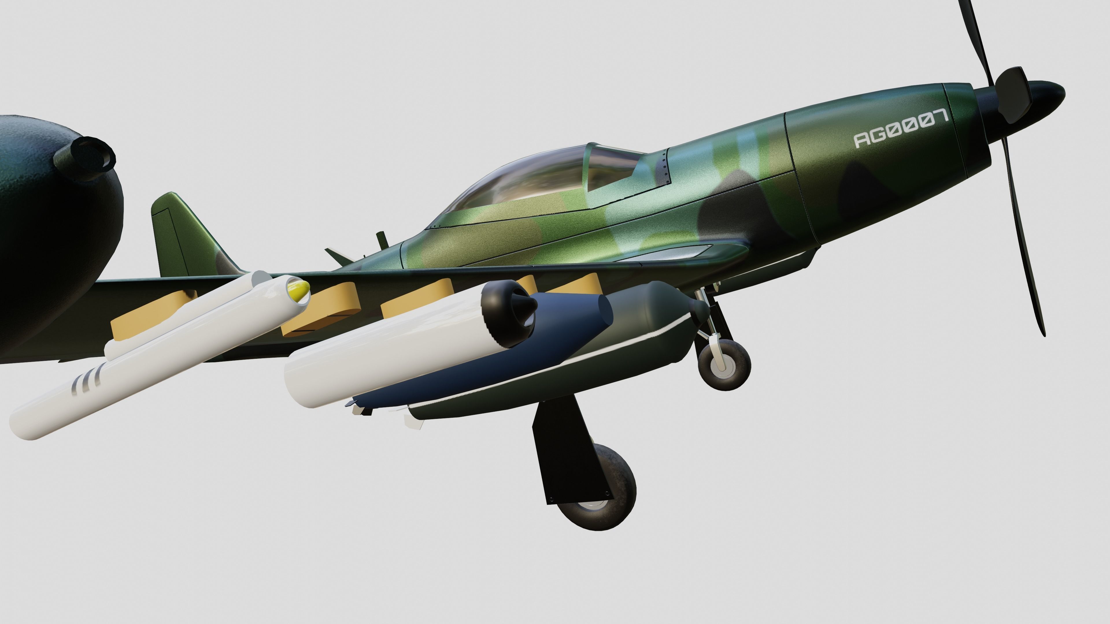 Piper PA-48 Enforcer - That BADASS MUSTANG  - Low-poly 3D model_22