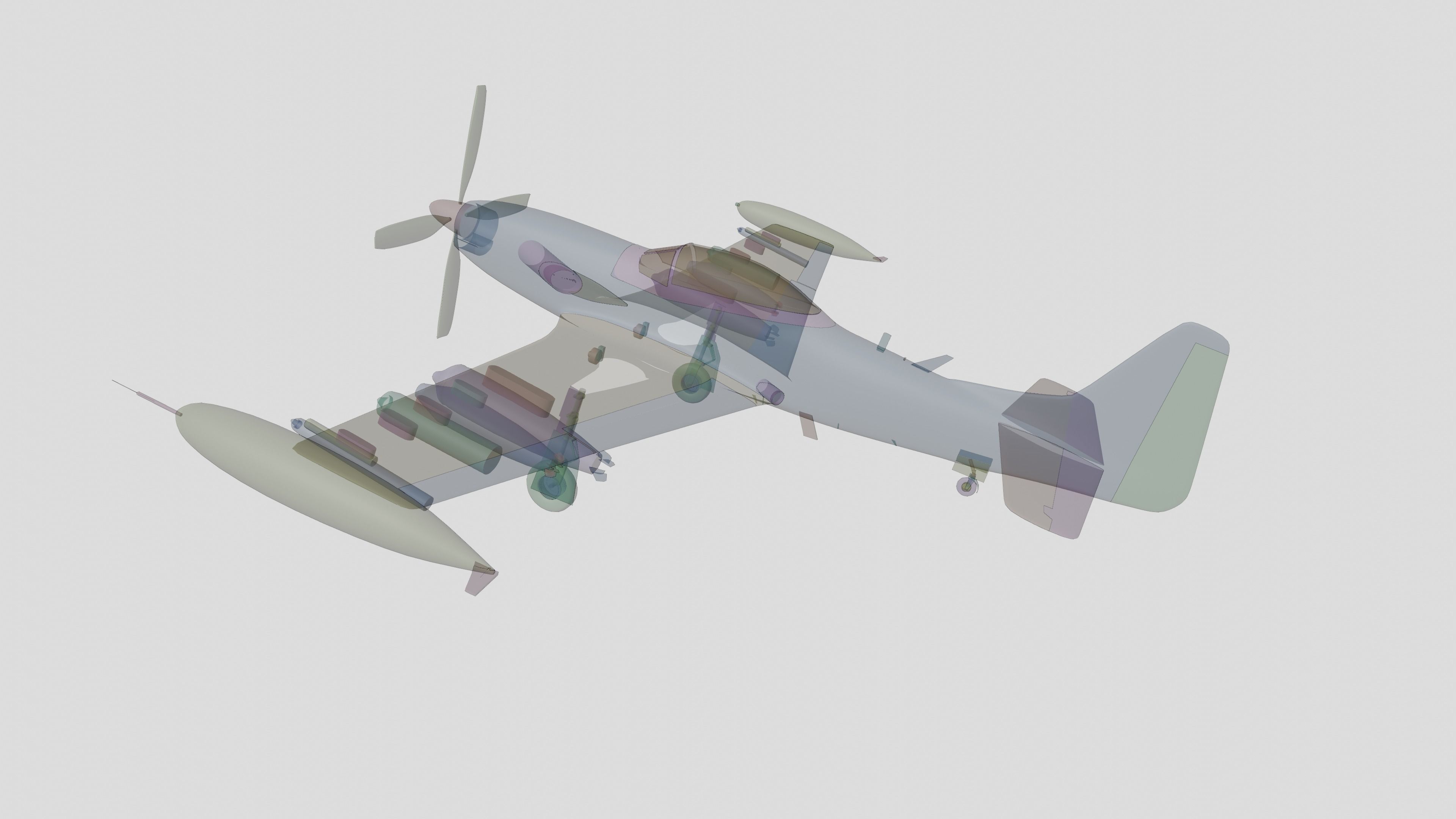 Piper PA-48 Enforcer - That BADASS MUSTANG  - Low-poly 3D model_23