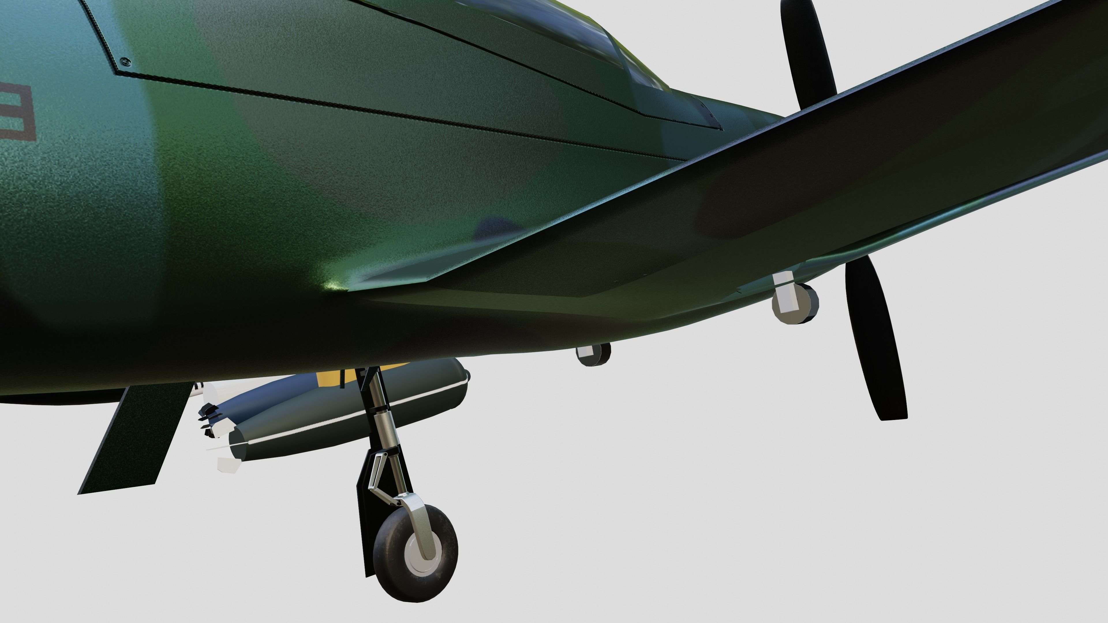 Piper PA-48 Enforcer - That BADASS MUSTANG  - Low-poly 3D model_9