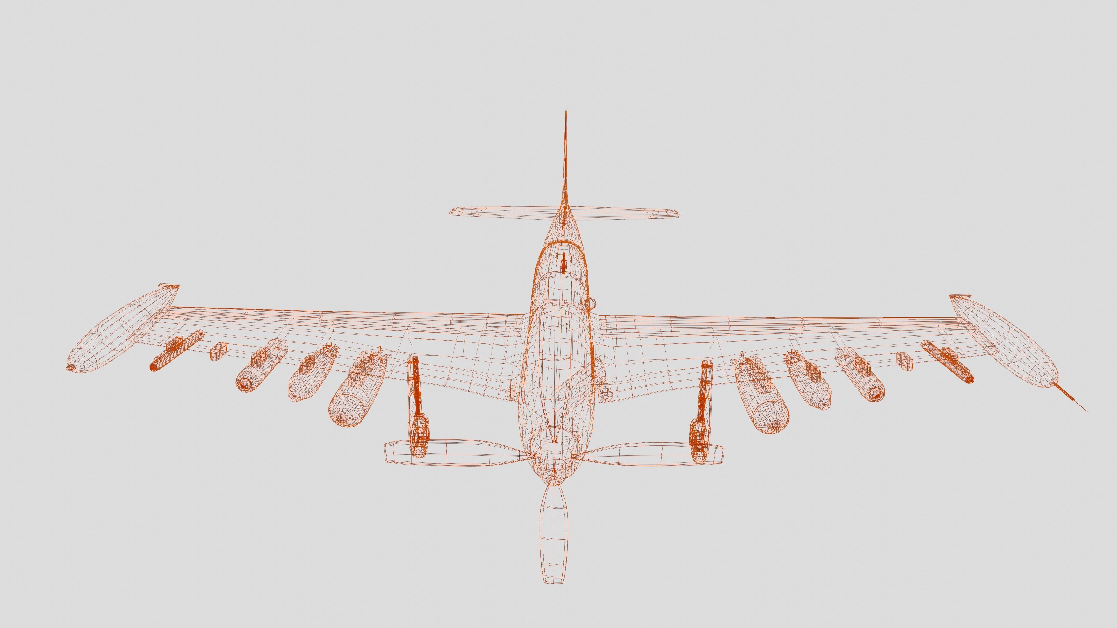 Piper PA-48 Enforcer - That BADASS MUSTANG  - Low-poly 3D model_35