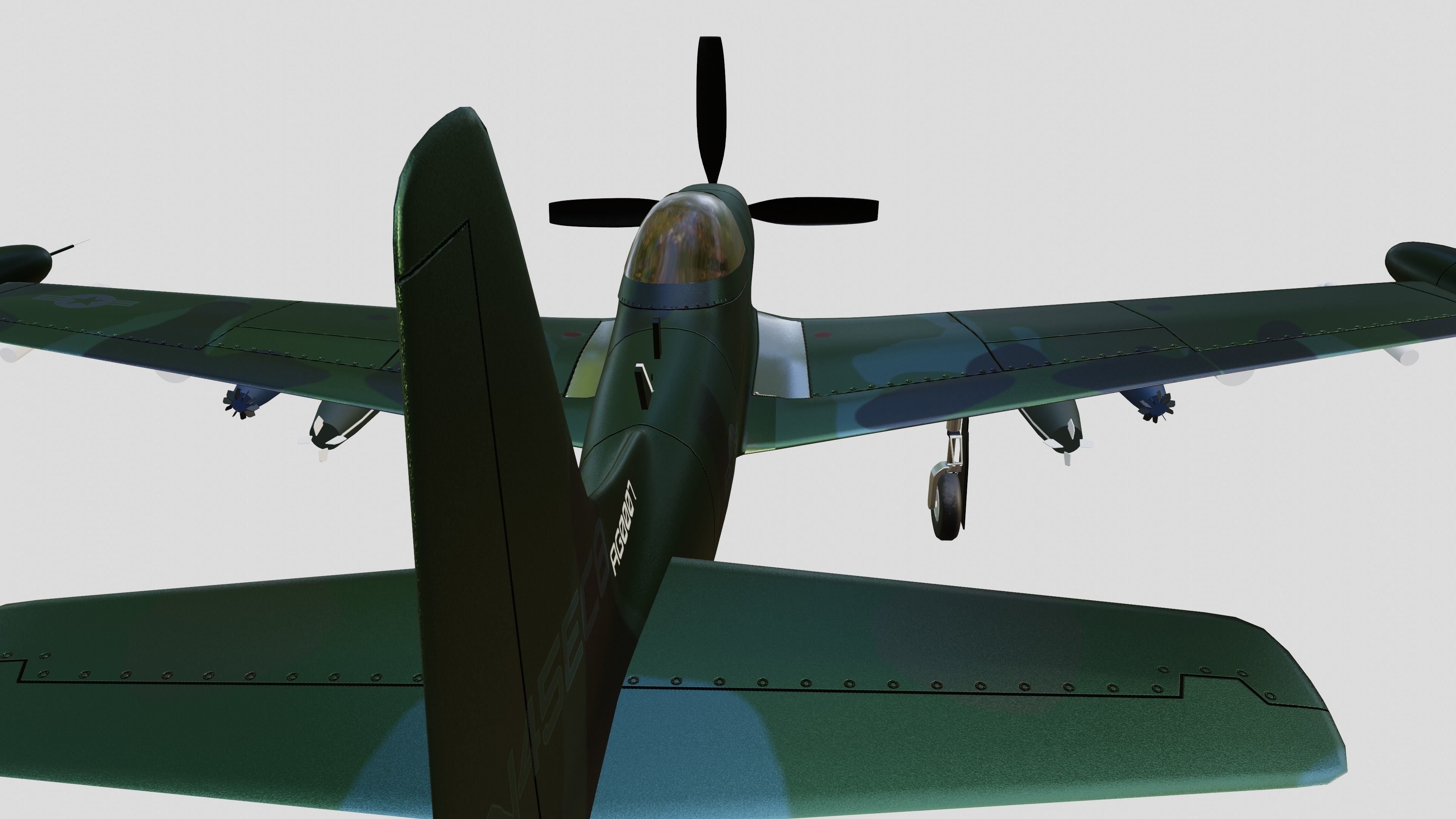 Piper PA-48 Enforcer - That BADASS MUSTANG  - Low-poly 3D model_19